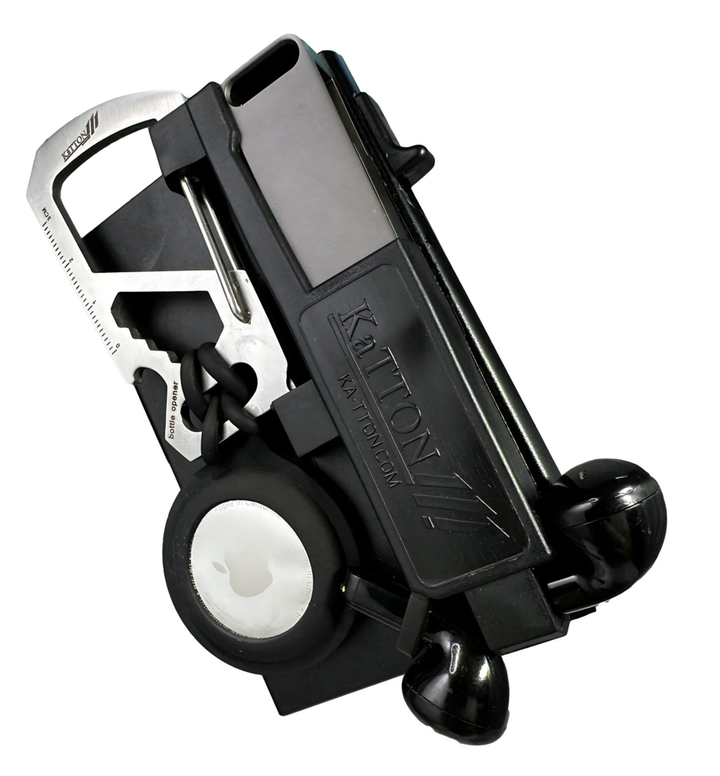 KaTTON Multi-tool Slim Wallet With removable multi-tool, air tag / smart tag holder & air pod holders Ka-TTON