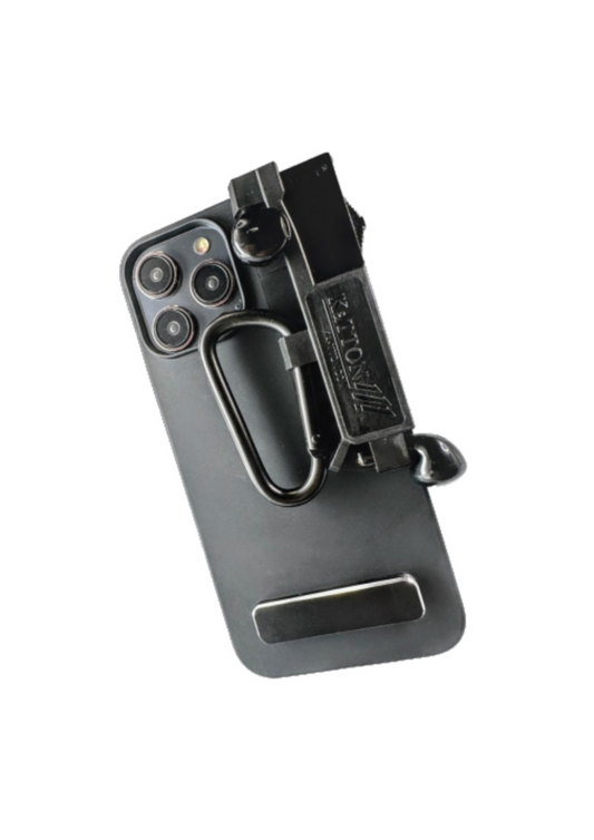 KaTTON Phone case Compatible with iPhone 13 Pro, Multitool Phone Case Holder for Removable Multi-Tool or USB Drive, Air Tag Holder, Kickstand, Carabiner Finger Holder, Finger Loop & Air Pod Holders Ka-TTON