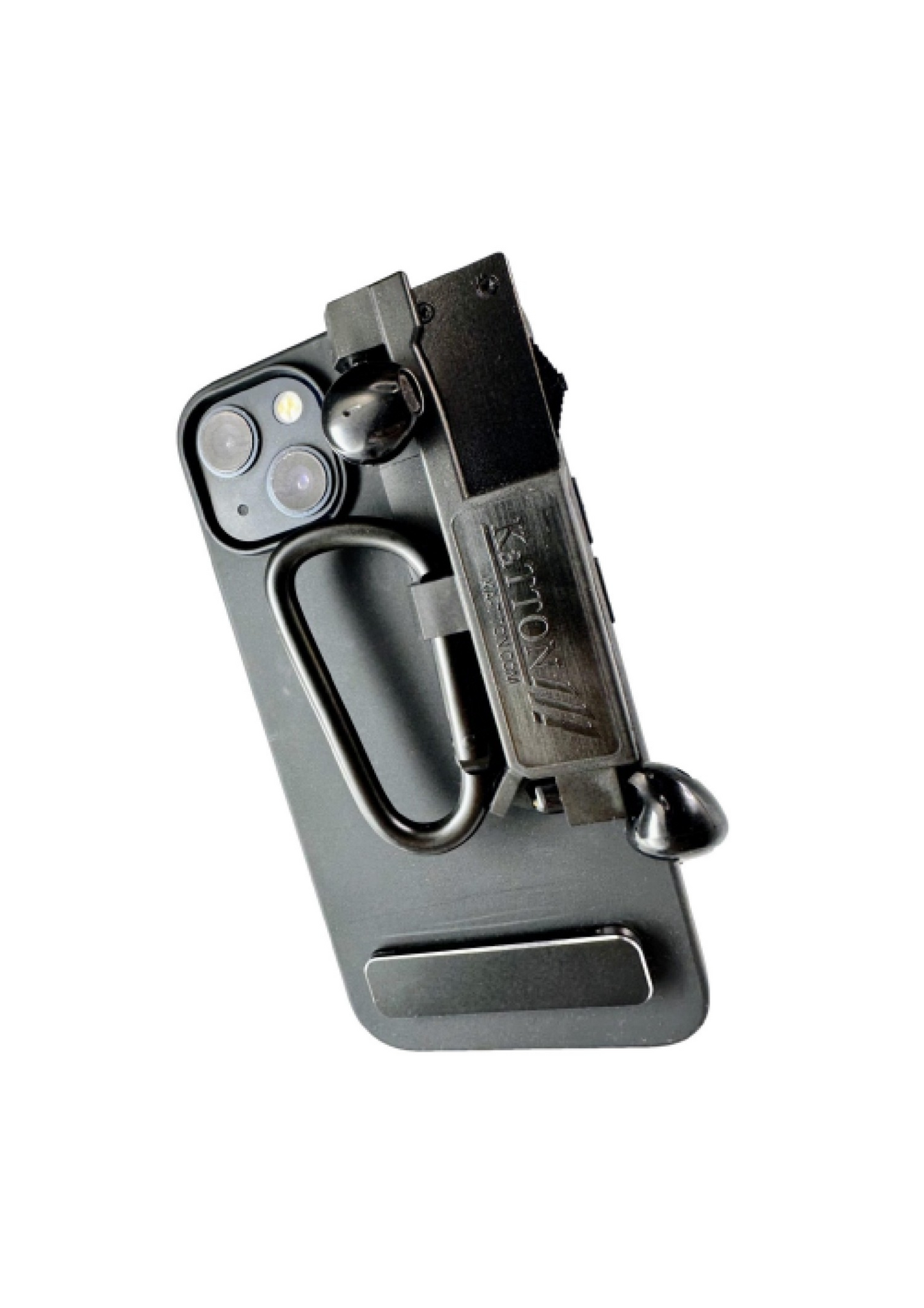 KaTTON Phone case Compatible with iPhone 13, Multitool Phone Case Holder for Removable Multi-Tool or USB Drive, Air Tag Holder, Kickstand, Carabiner Finger Holder, Finger Loop & Air Pod Holders Ka-TTON