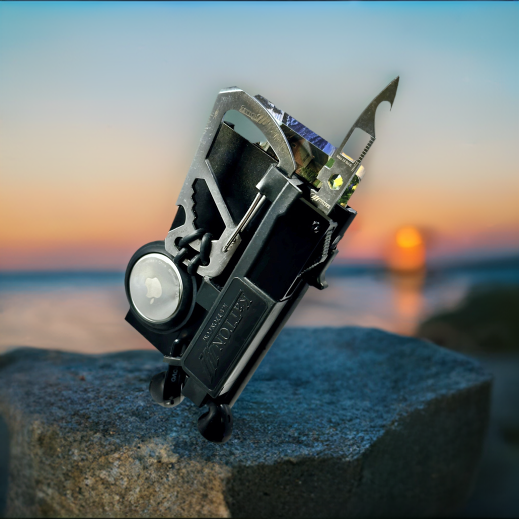 KaTTON Multi-tool Slim Wallet With removable multi-tool, air tag / smart tag holder & air pod holders Ka-TTON
