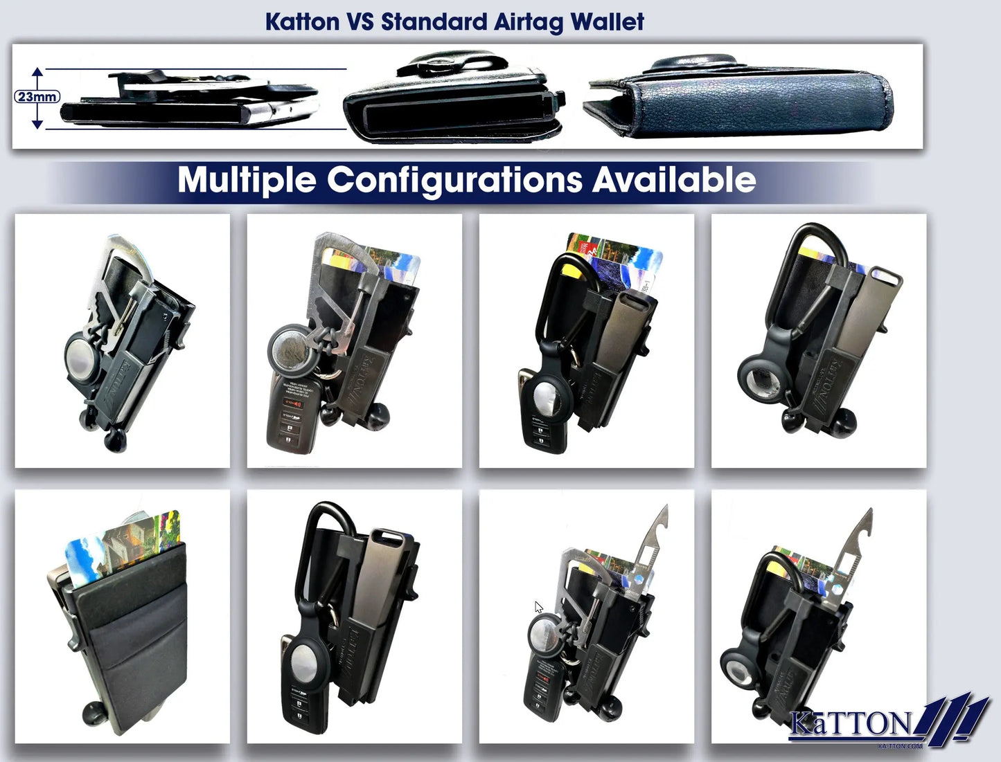 Multi-tool Slim Wallet With removable multi-tool, air tag / smart tag holder & air pod holders Ka-TTON